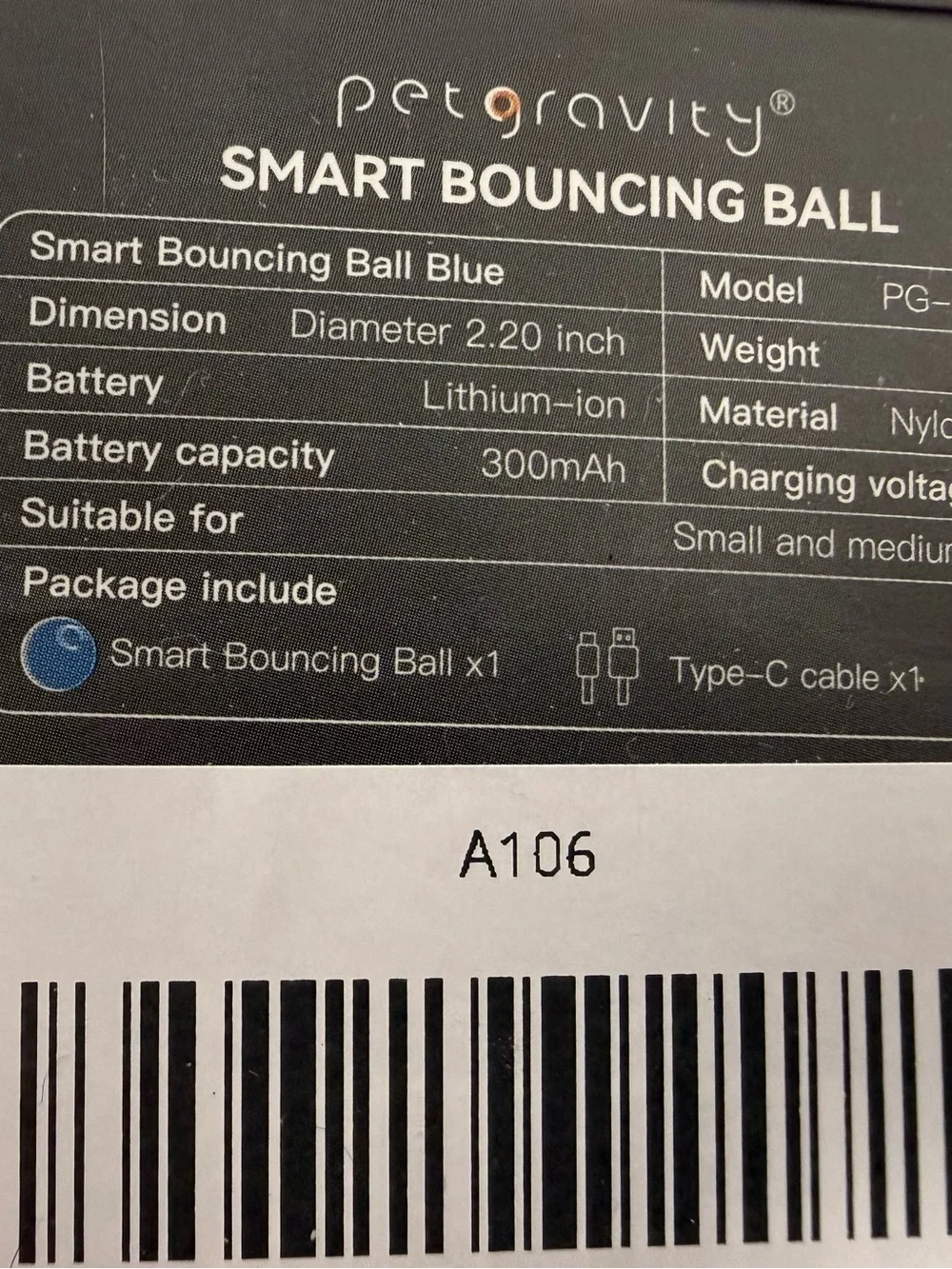 Petgravity Smart Bouncing Ball Interactive Dog Toy USB Rechargeable Blue NIB